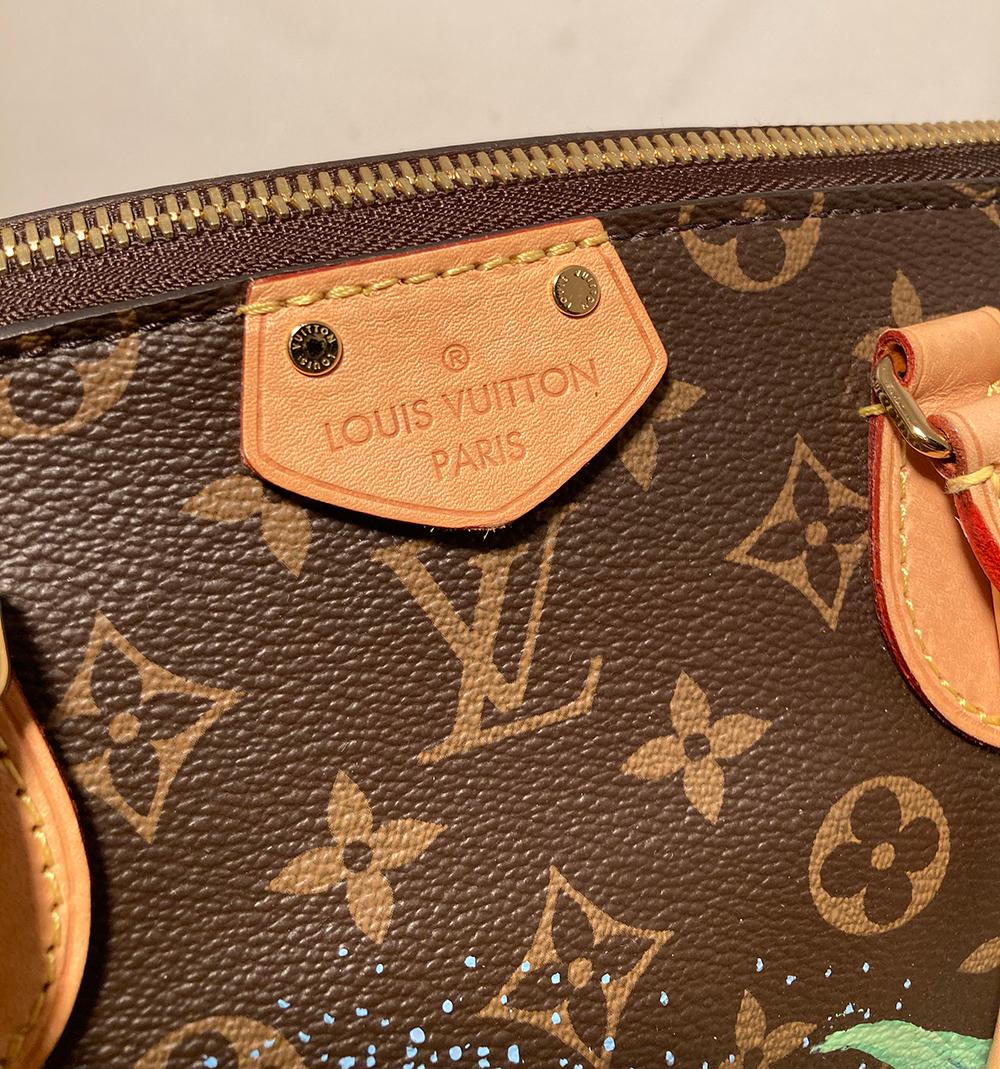 Louis Vuitton Monogram Turenne GM with Hand Painted Sunflowers In Excellent Condition In Philadelphia, PA