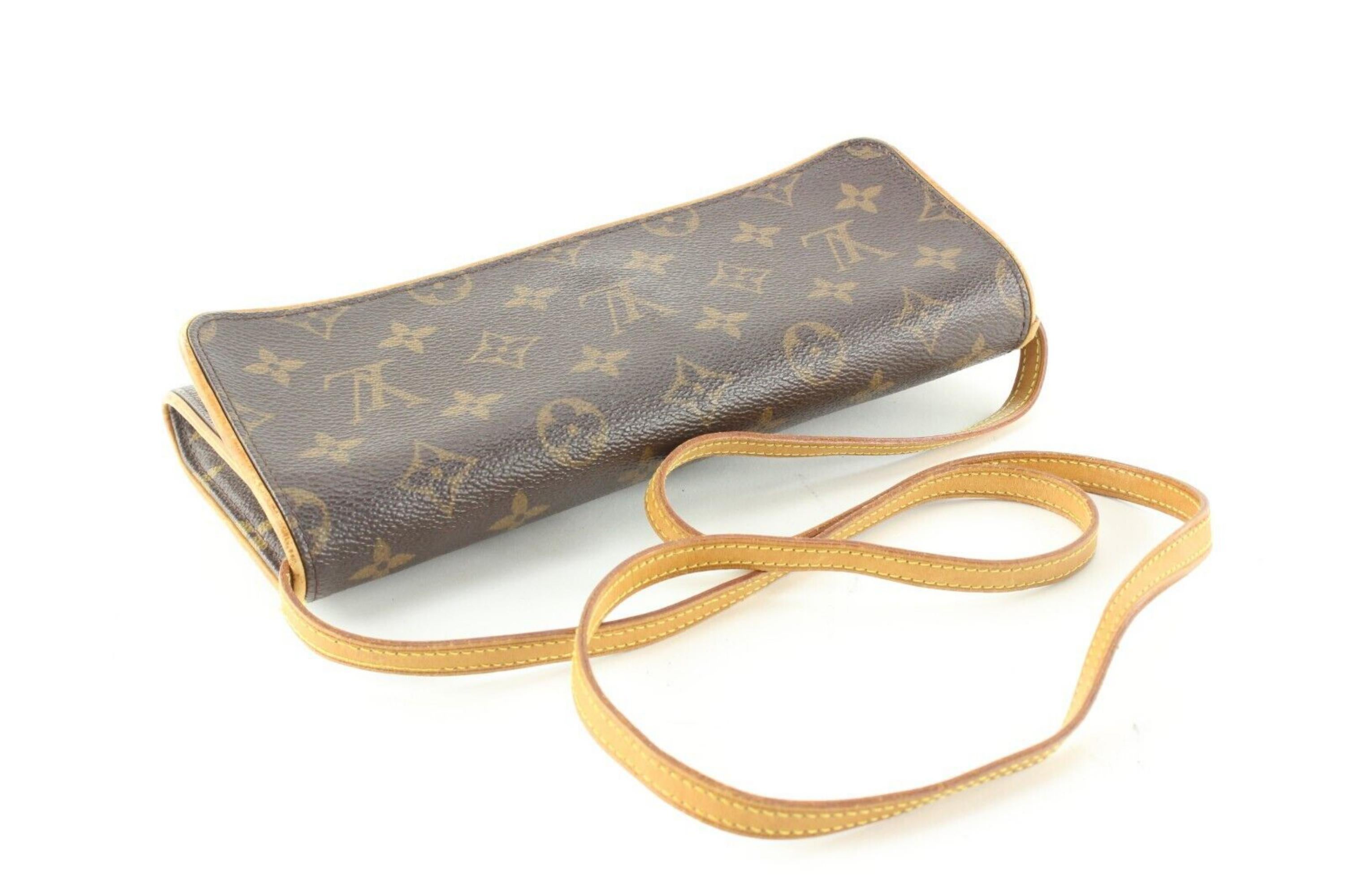 Louis Vuitton Monogram Twin Pochette Crossbody Convertible Clutch 3LK0427 In Excellent Condition In Dix hills, NY