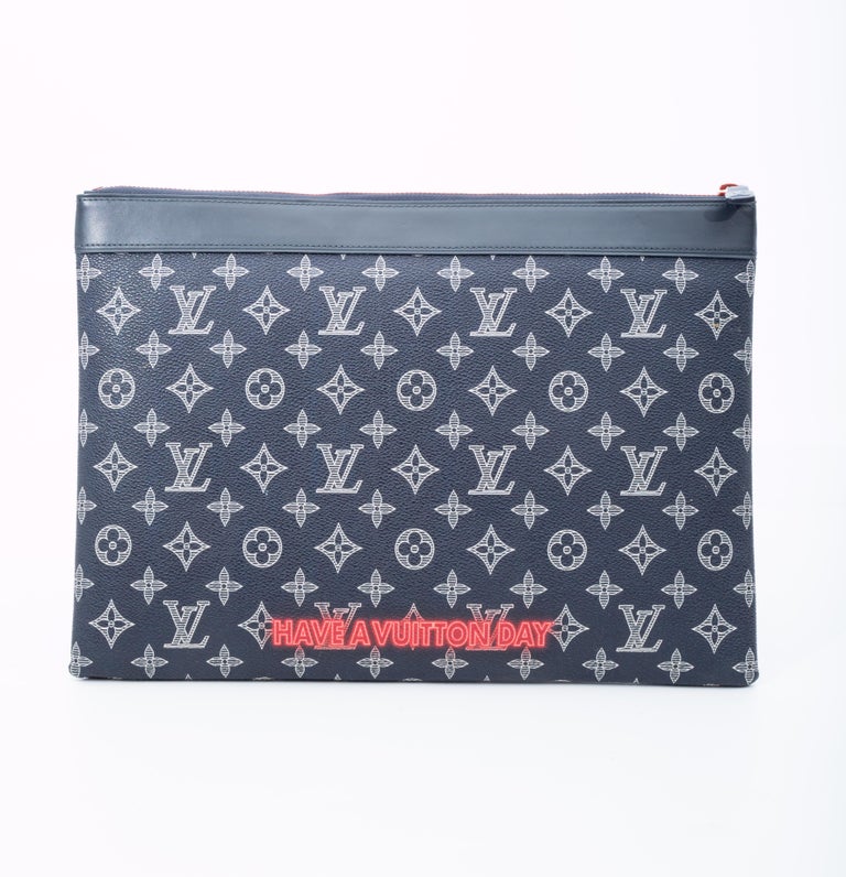 Louis Vuitton Monogram Clutch Black Calf