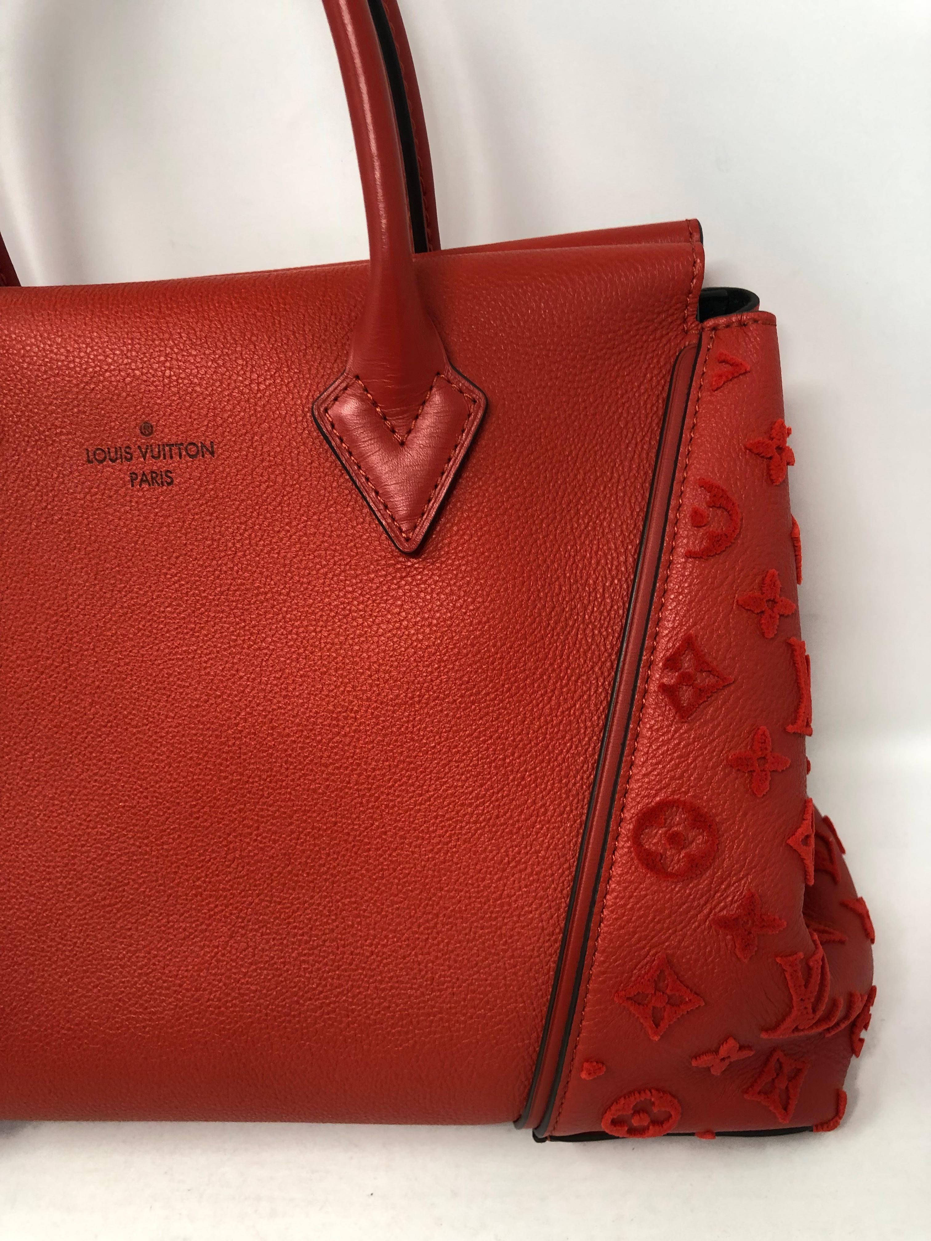 Red Louis Vuitton Monogram Velours W PM