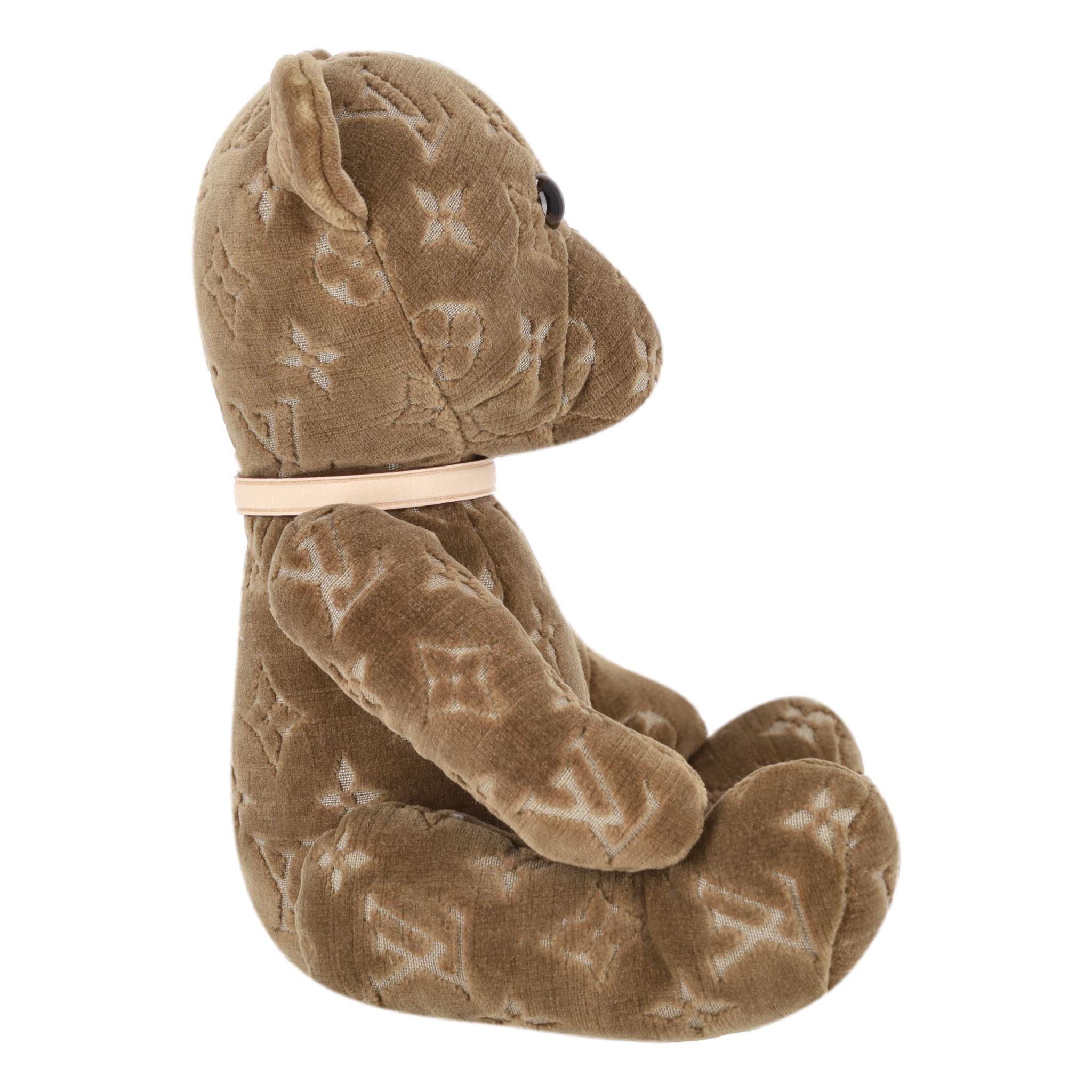 Marrone Orsacchiotto in velluto Monogram Louis Vuitton PM in vendita