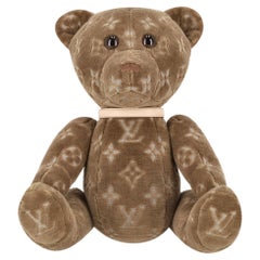 Used Louis Vuitton Monogram Velvet Teddy Bear PM