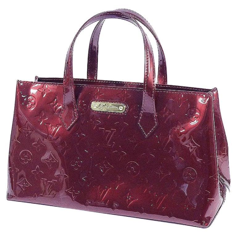LOUIS VUITTON Monogram Verni Wilshire PM Womens handbag M93641 Amaranto ...