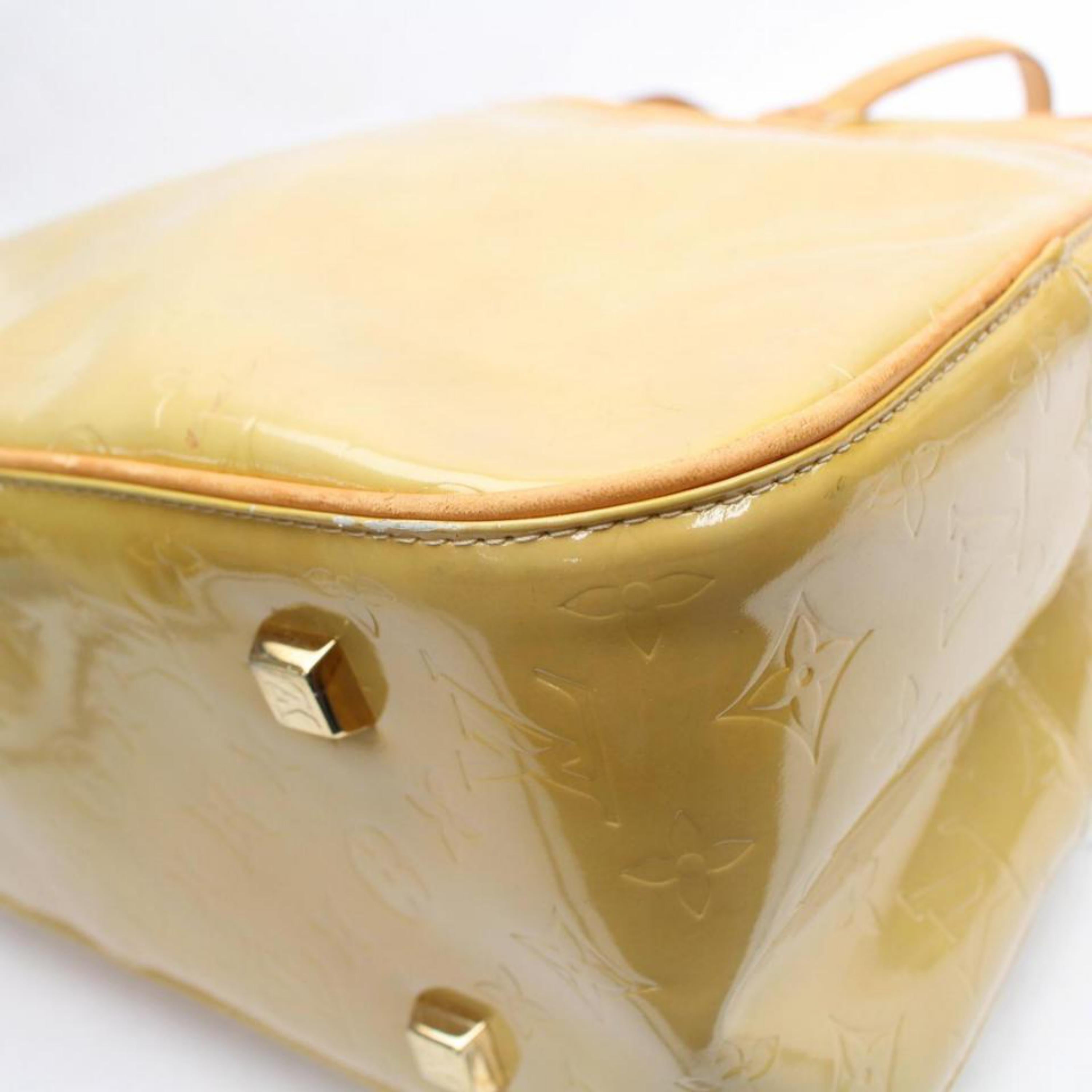 Louis Vuitton Monogram Vernis 869227 Yellow Patent Leather Shoulder Bag For Sale 7