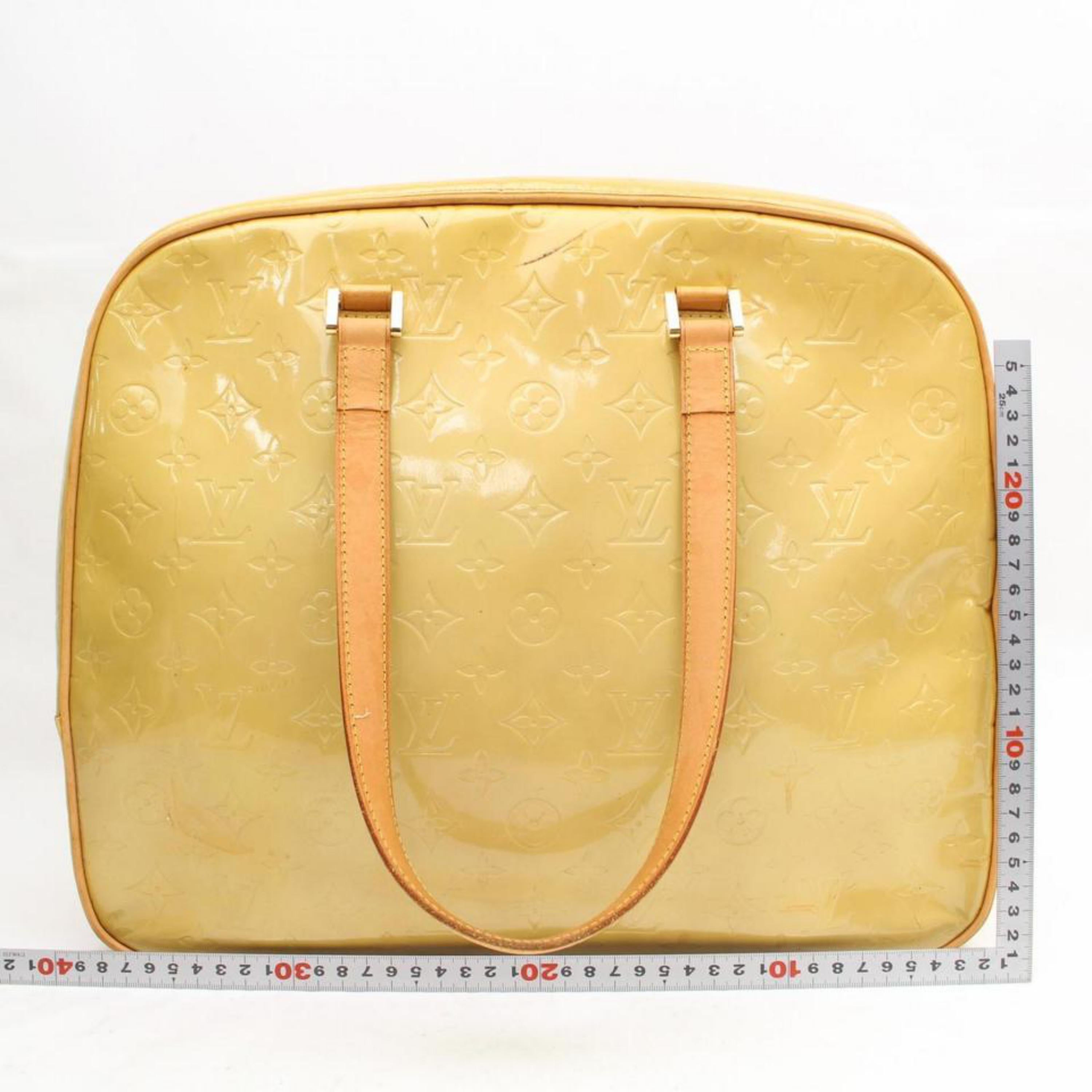 Louis Vuitton Monogram Vernis 869227 Yellow Patent Leather Shoulder Bag For Sale 1