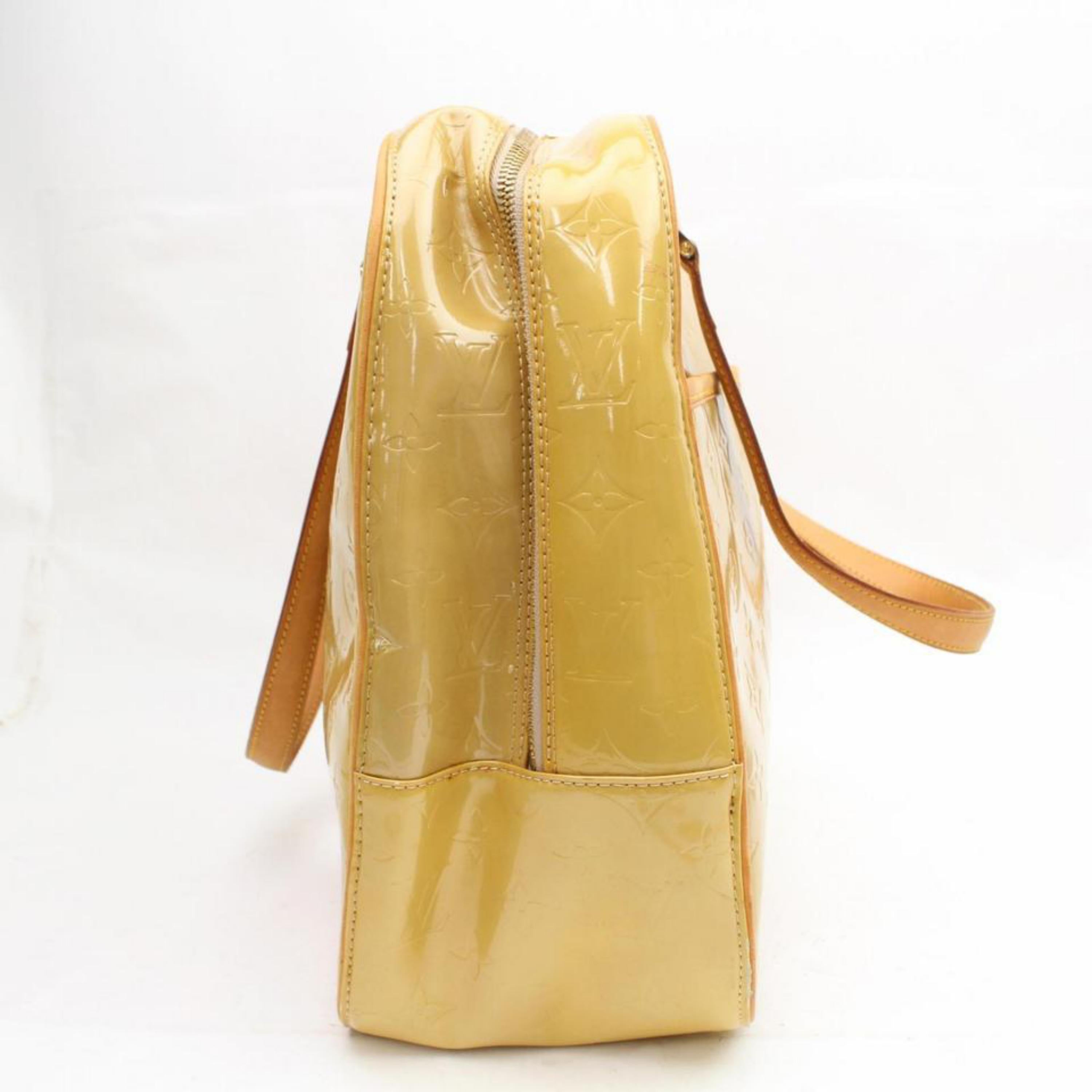 Louis Vuitton Monogram Vernis 869227 Yellow Patent Leather Shoulder Bag For Sale 3