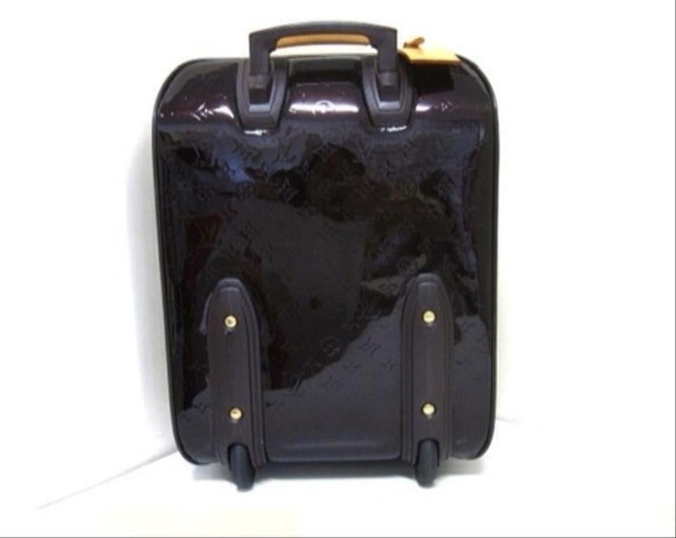 Louis Vuitton Monogram Vernis Amarante Pegase 45 Rolling Carryon Trolley  For Sale 2