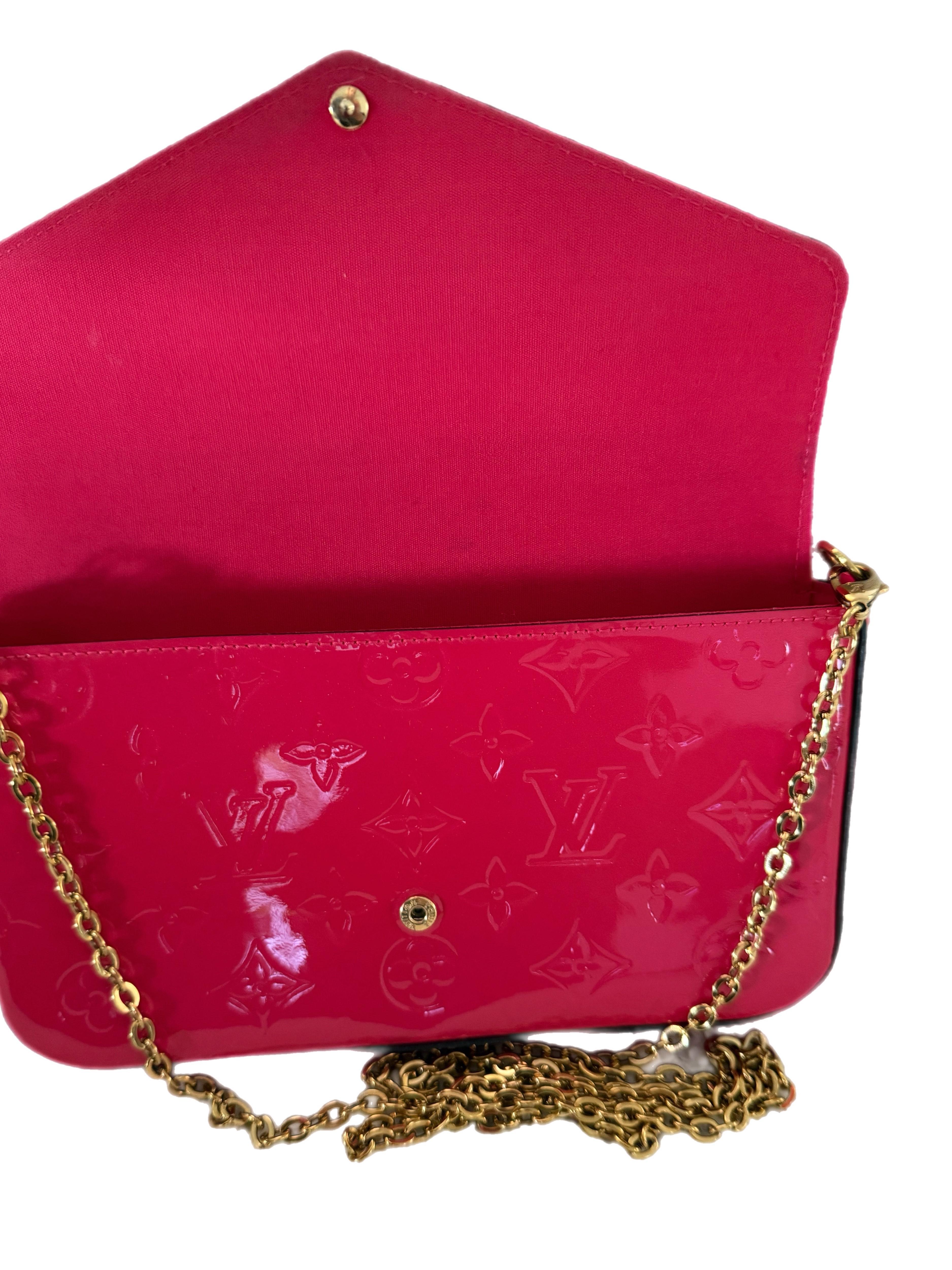 Louis Vuitton Monogram Vernis Felicie Pochette Cerise Pink 2