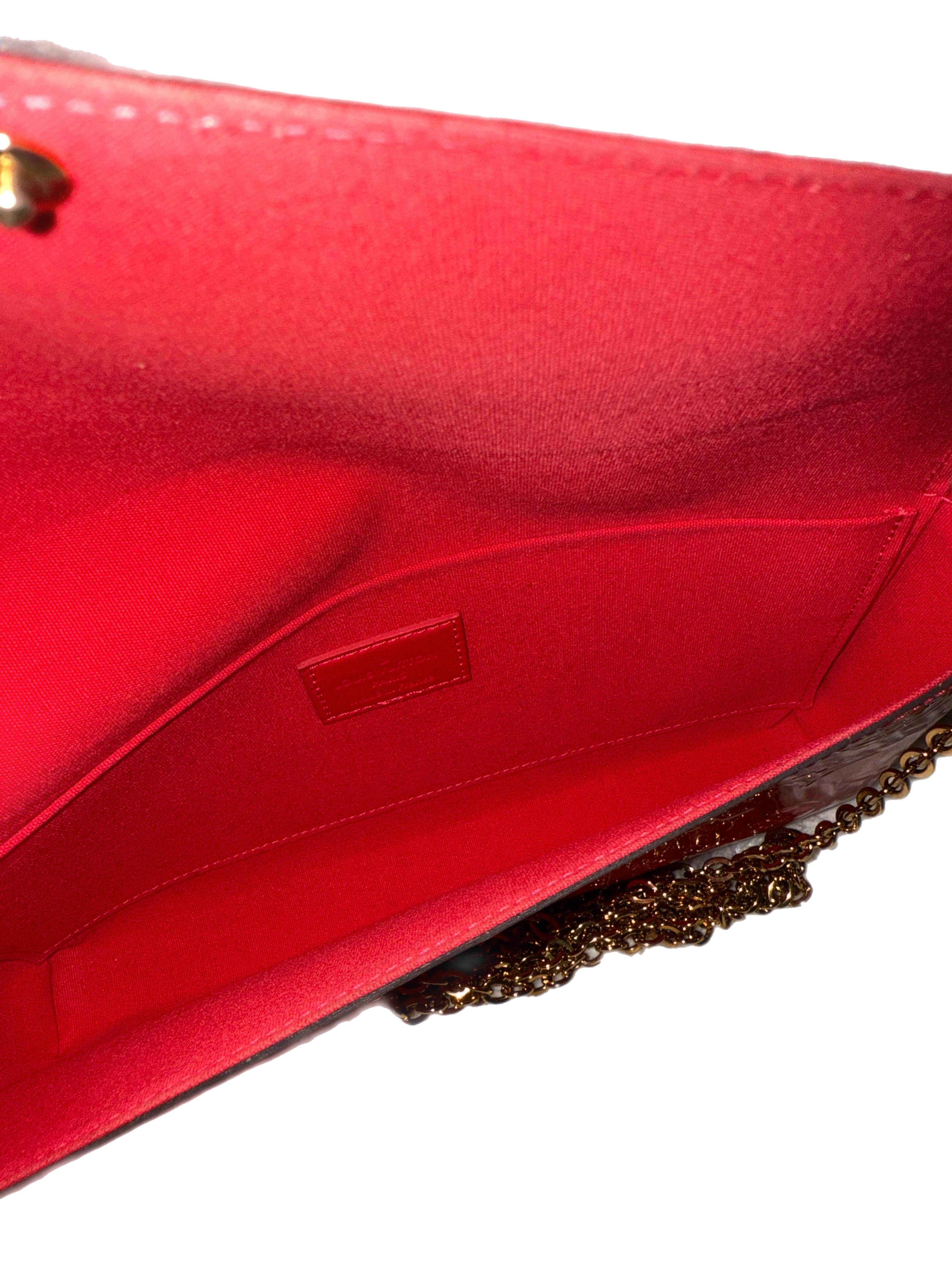 Louis Vuitton Monogram Vernis Felicie Pochette Cerise Pink 4
