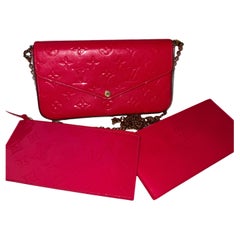 Louis Vuitton Monogram Vernis Felicie Pochette Cerise Pink