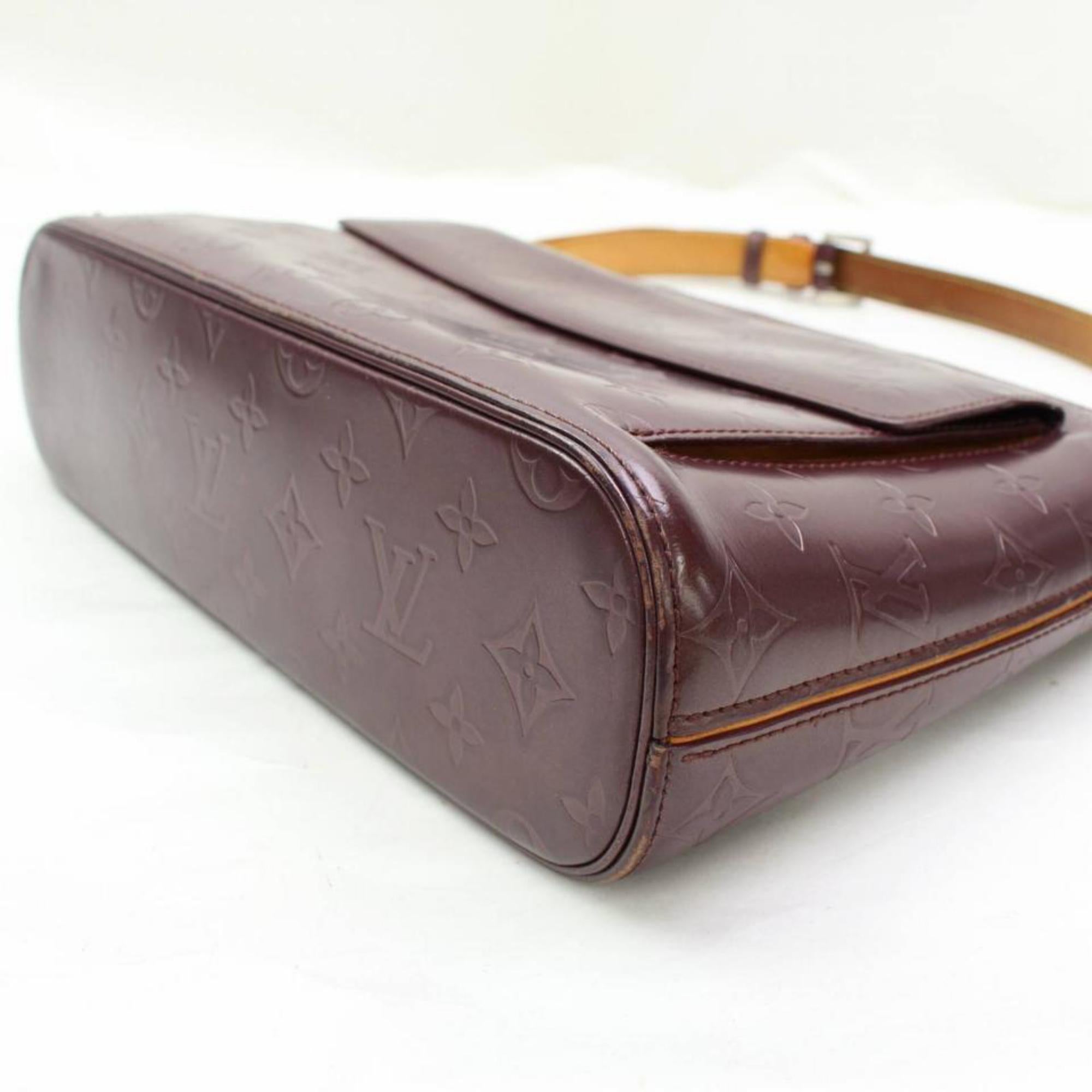 Louis Vuitton Monogram Vernis Mat Allston 867158 Purple Leather Shoulder Bag For Sale 2