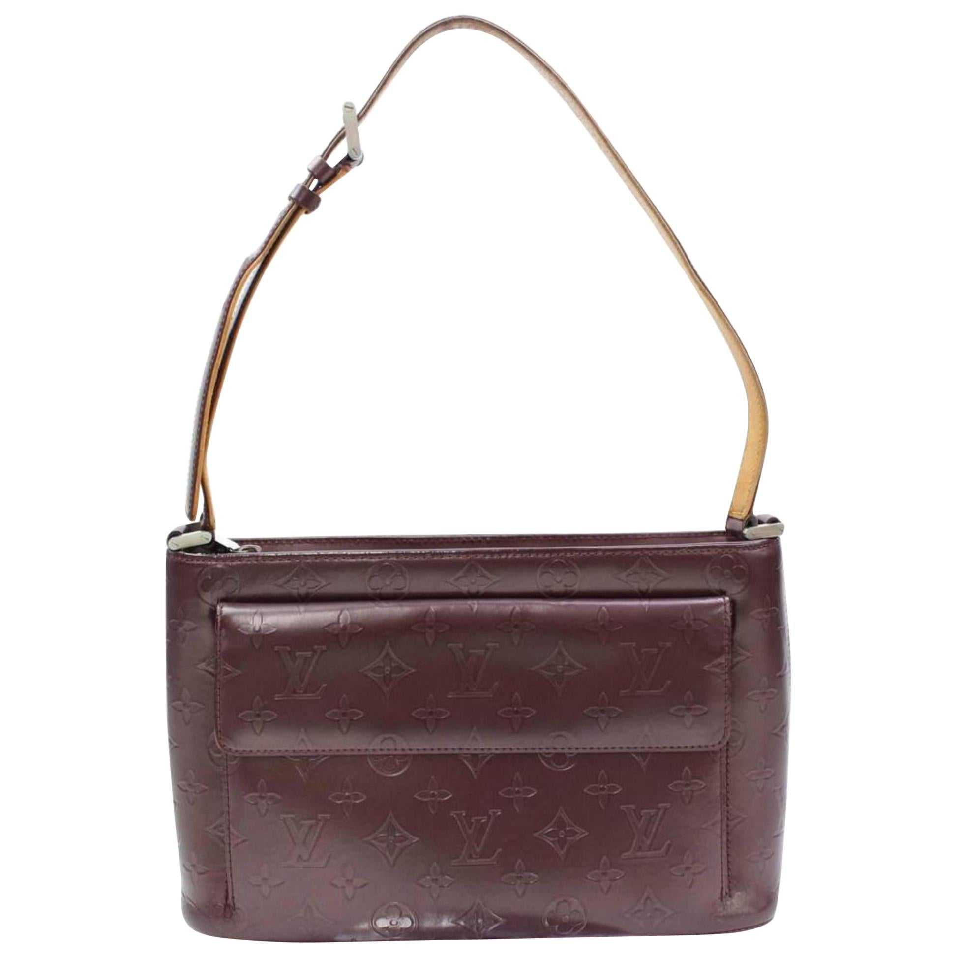 Louis Vuitton Monogram Vernis Mat Allston 867158 Purple Leather Shoulder Bag For Sale