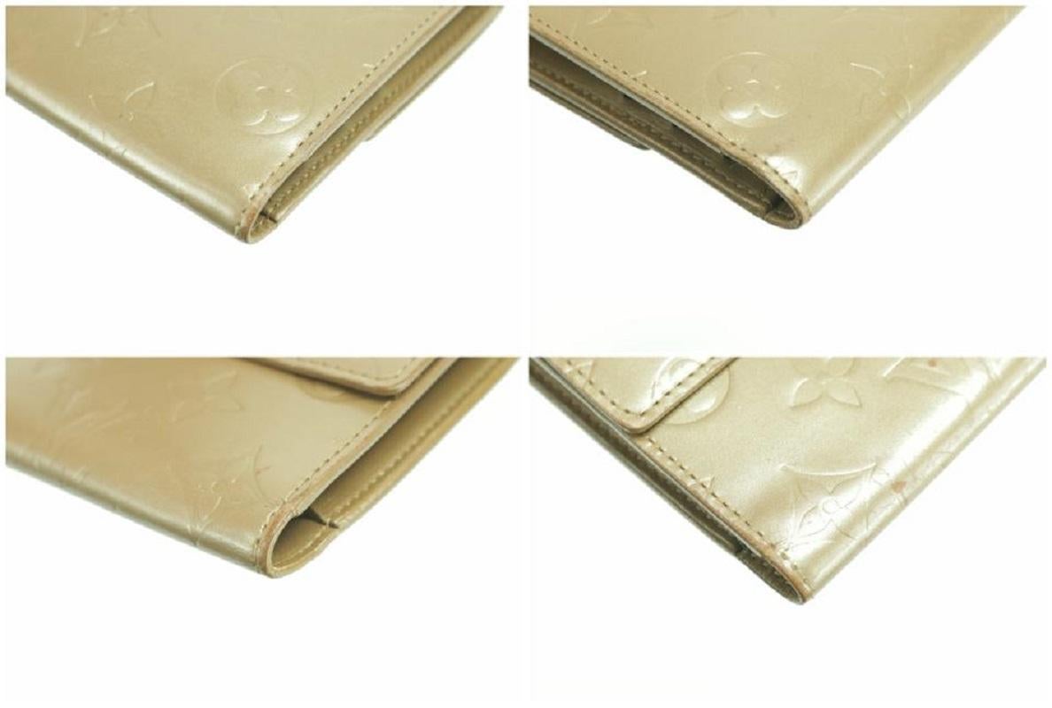 Louis Vuitton Monogram Vernis Mat Gold Sarah Porte Tresor Long Wallet 3LK0110 For Sale 5