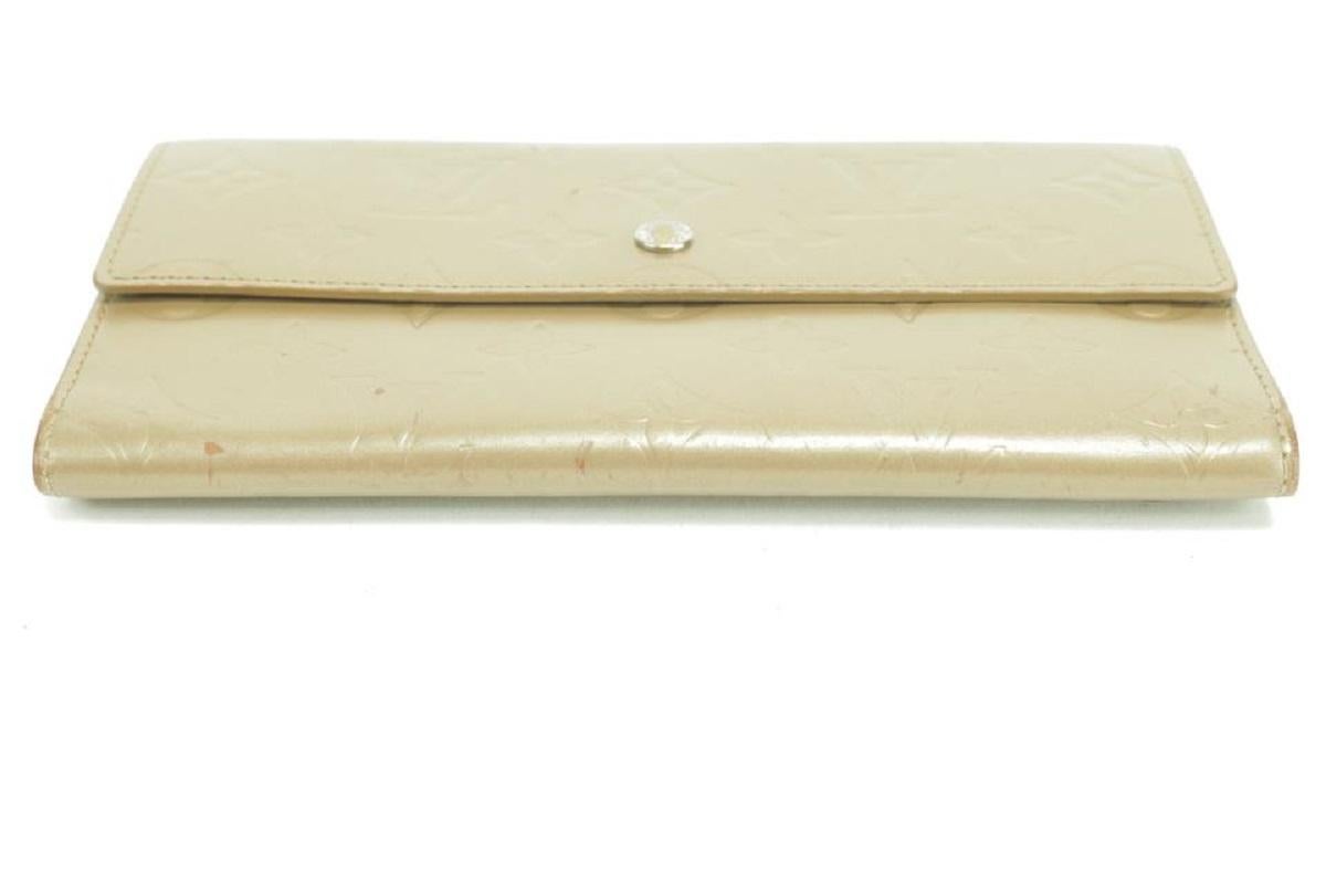 Louis Vuitton Monogram Vernis Mat Gold Sarah Porte Tresor Long Wallet 3LK0110 For Sale 6