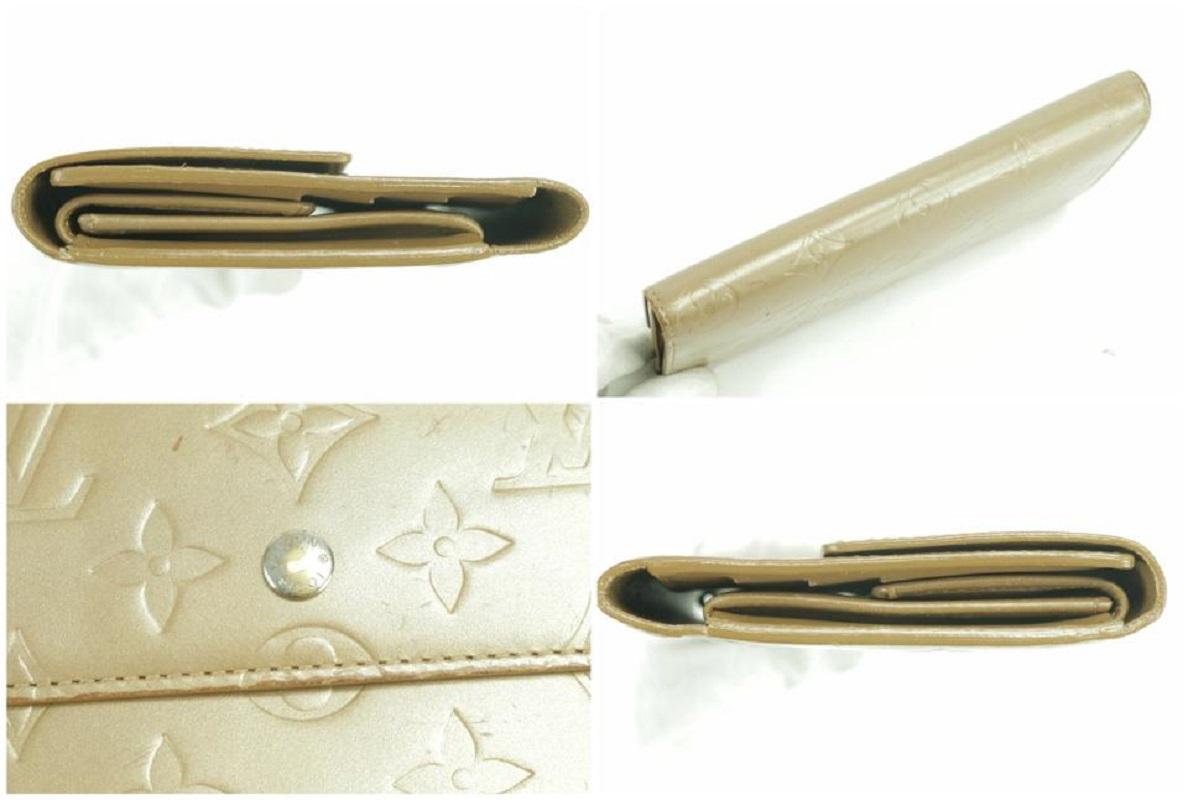 Louis Vuitton Monogram Vernis Mat Gold Sarah Porte Tresor Long Wallet 3LK0110 For Sale 1
