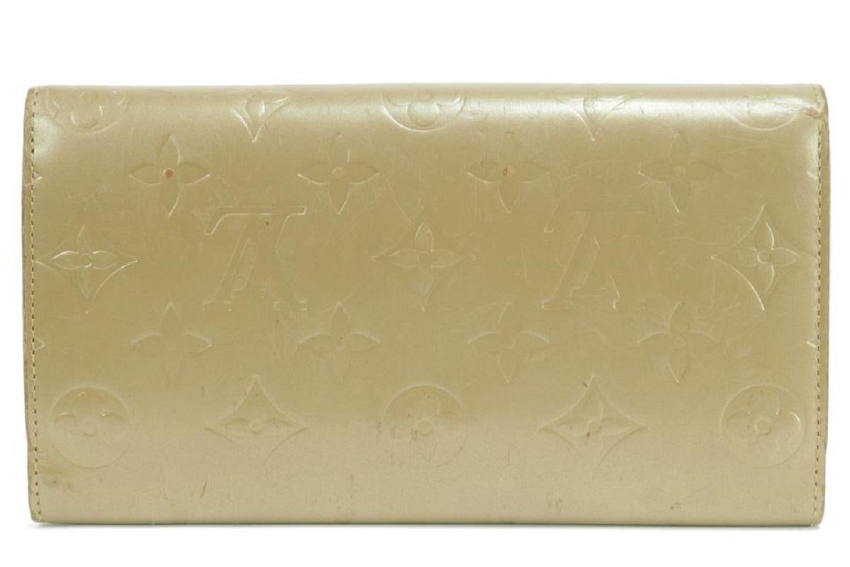 Louis Vuitton Monogram Vernis Mat Gold Sarah Porte Tresor Long Wallet 3LK0110 For Sale 4