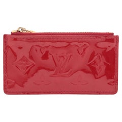 Used Louis Vuitton Monogram Vernis Pochette Coin Purse Red