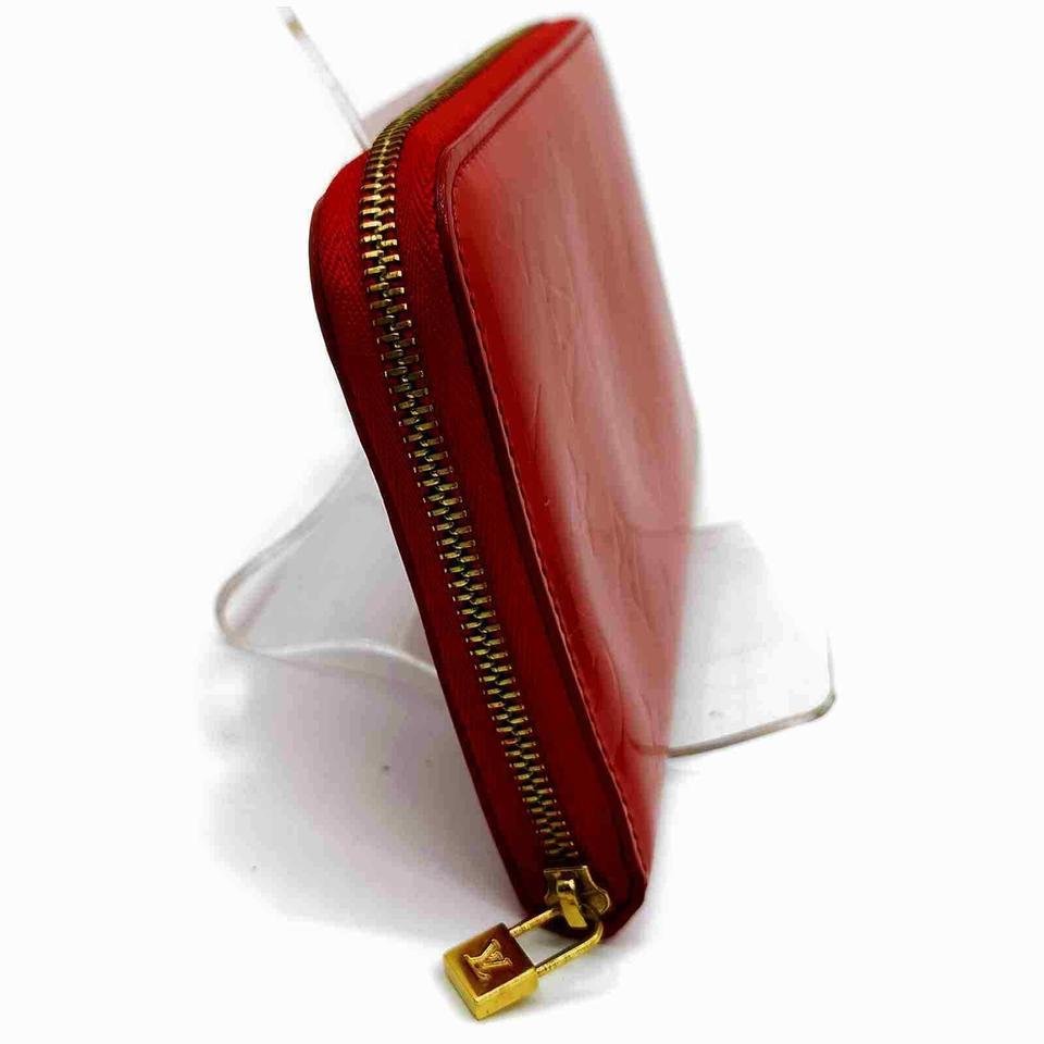 Women's Louis Vuitton Monogram Vernis Red Zippy Organizer Wallet Zip Around GM 861162 For Sale