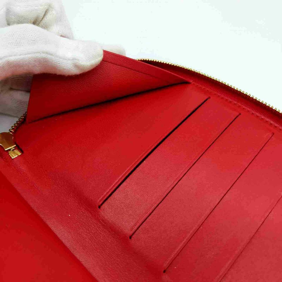 Louis Vuitton Monogram Vernis Red Zippy Organizer Wallet Zip Around GM 861162 For Sale 1