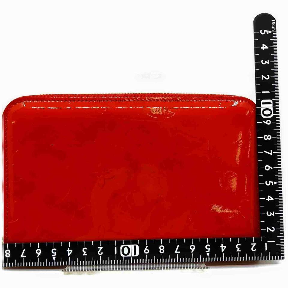 Louis Vuitton Monogram Vernis Red Zippy Organizer Wallet Zip Around GM 861162 For Sale 3