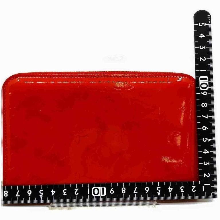 Louis Vuitton Monogram Vernis Red Zippy Organizer Wallet Zip