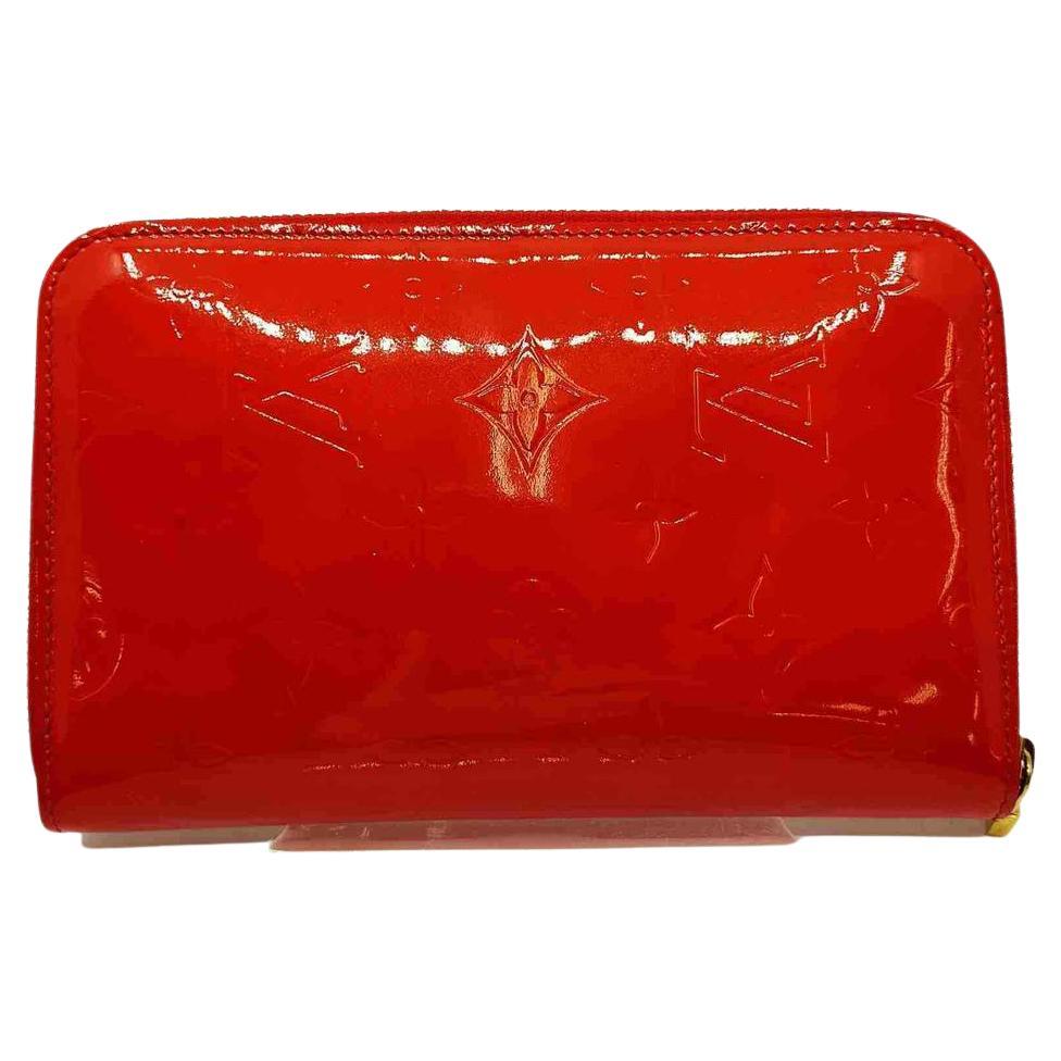 Louis Vuitton Monogram Vernis Red Zippy Organizer Wallet Zip Around GM 861162 For Sale