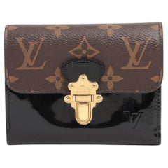 Louis Vuitton - Portefeuille court vernis S- Lock Monogram en bois de cerisier