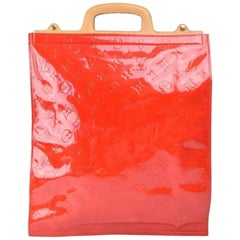 Louis Vuitton Monogram Vernis Stanton 868889 Red Patent Leather Tote