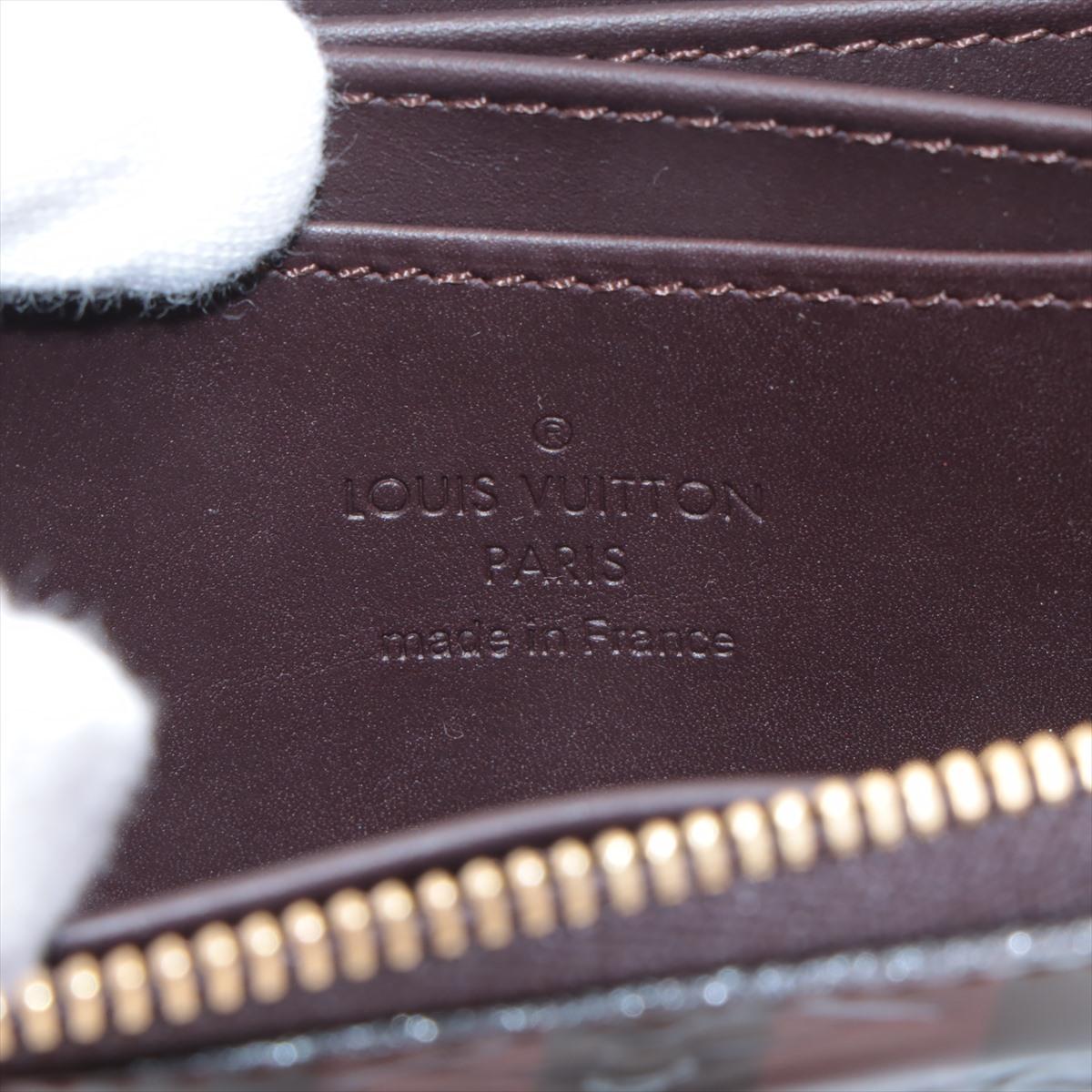 Louis Vuitton Monogram Vernis Stripe Zippy Geldbörse Amarante im Angebot 2