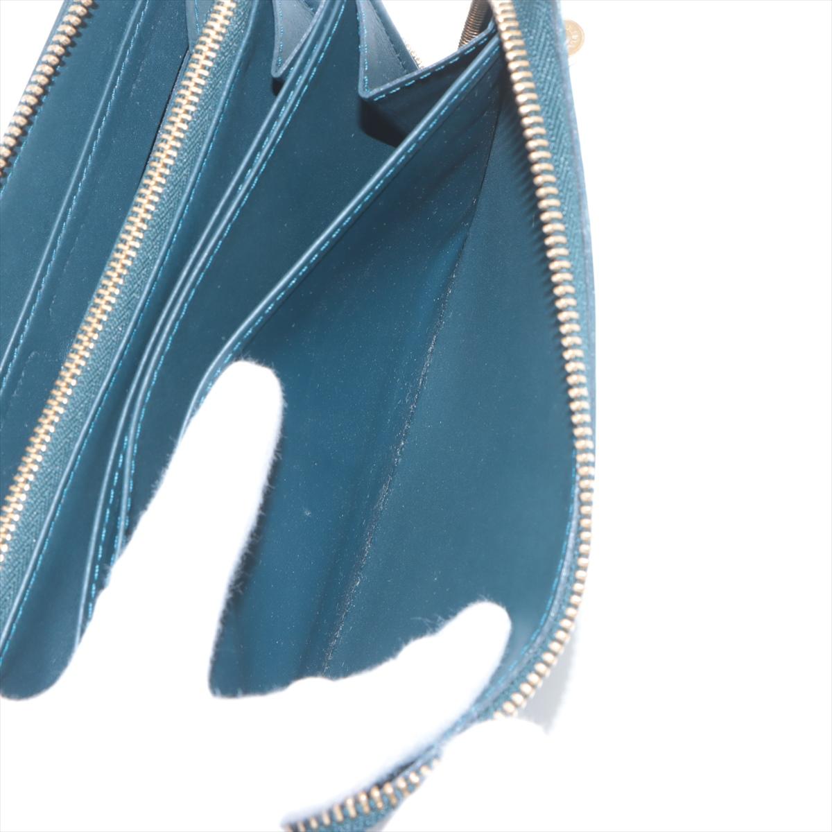 Louis Vuitton Monogram Vernis Zippy Wallet Bleu Nuit For Sale 5