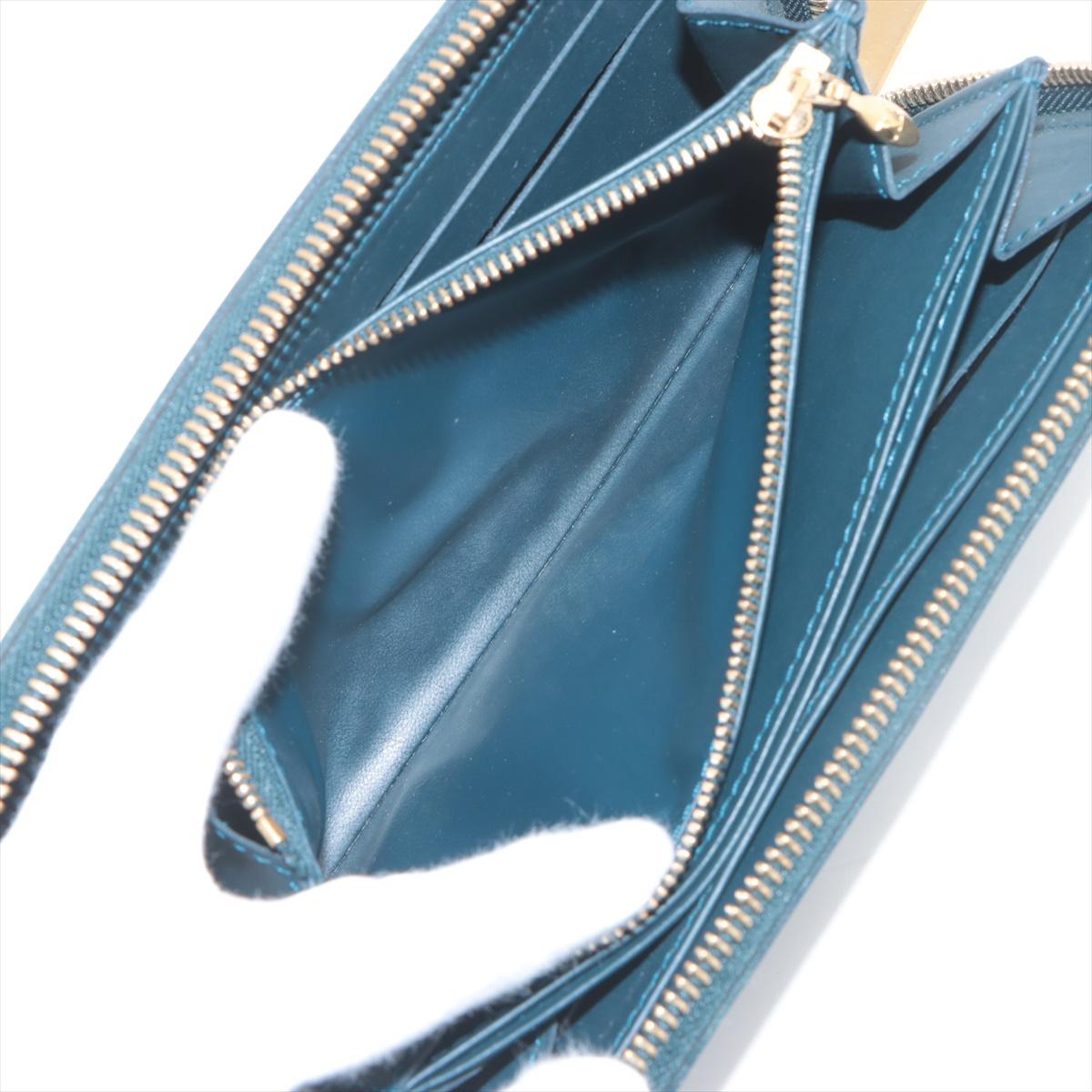 Louis Vuitton Monogram Vernis Zippy Wallet Bleu Nuit For Sale 6
