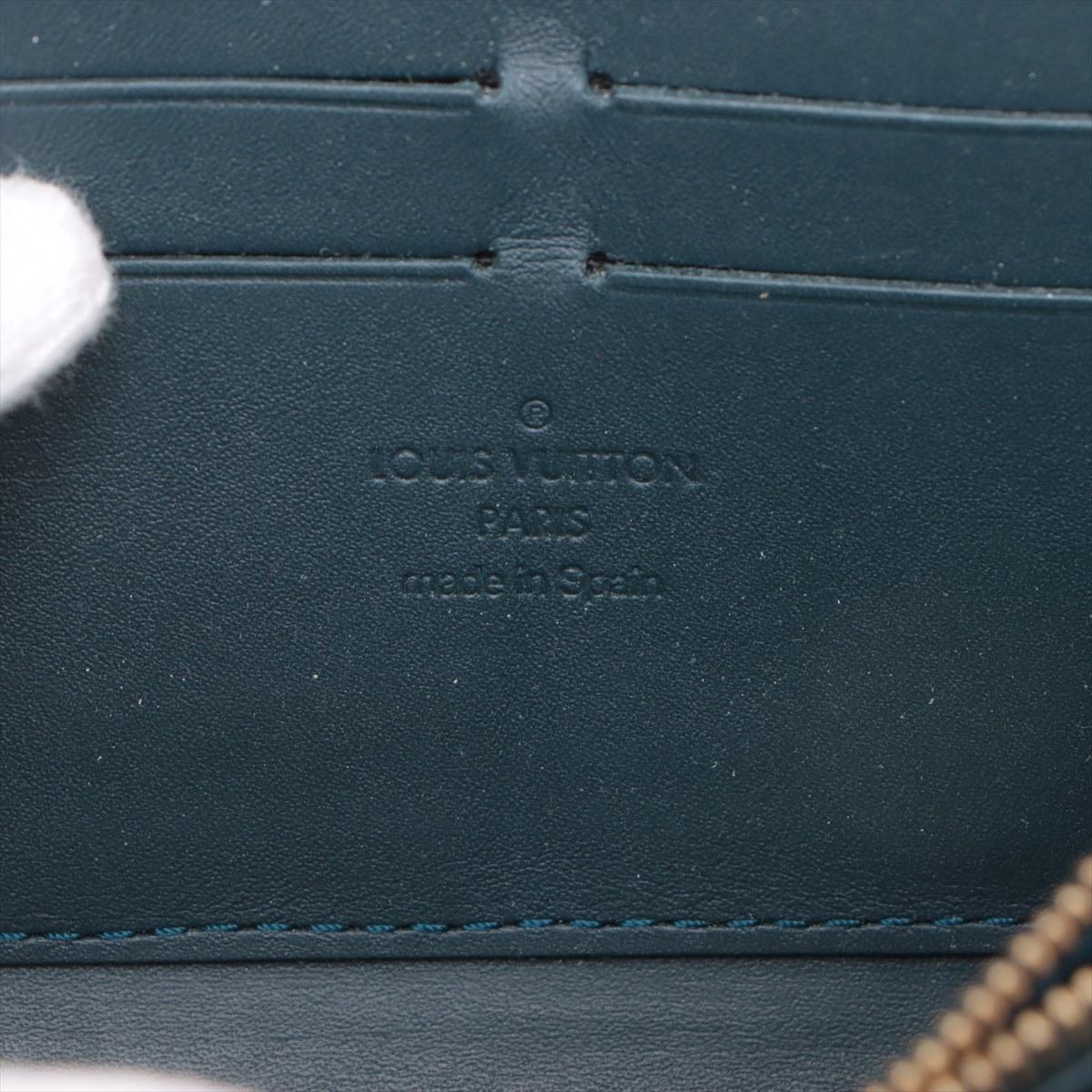Louis Vuitton Monogram Vernis Zippy Wallet Bleu Nuit For Sale 7