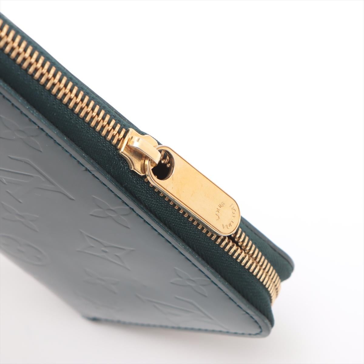 Louis Vuitton Monogram Vernis Zippy Wallet Bleu Nuit For Sale 9