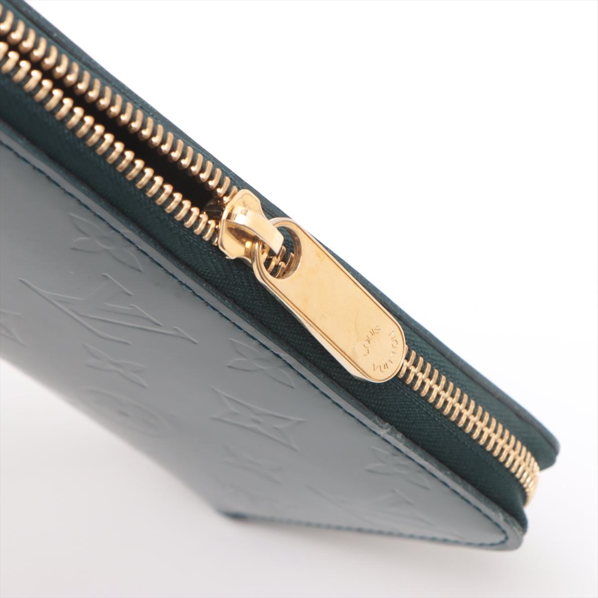 Louis Vuitton Monogram Vernis Zippy Wallet Bleu Nuit For Sale 10