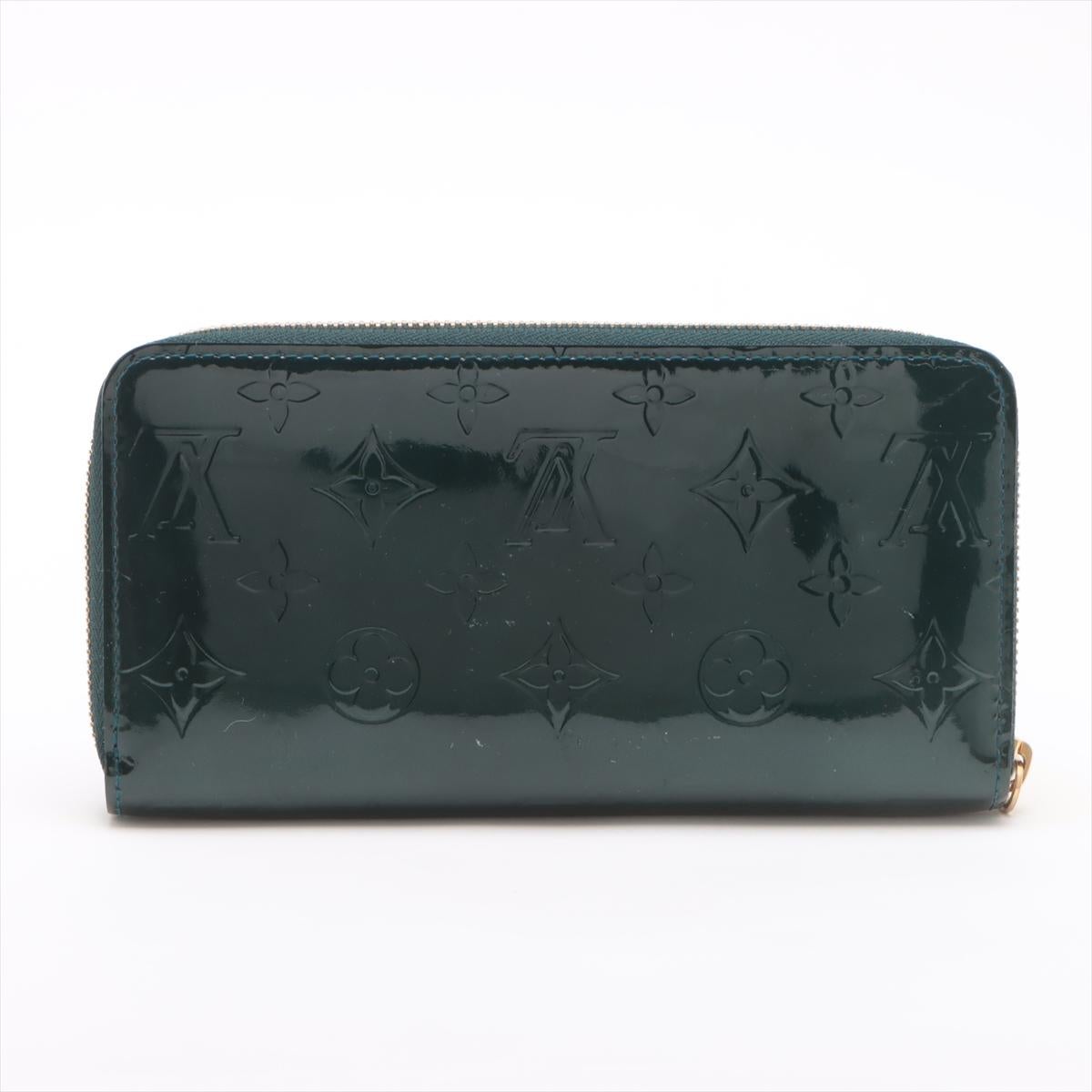 Black Louis Vuitton Monogram Vernis Zippy Wallet Bleu Nuit For Sale