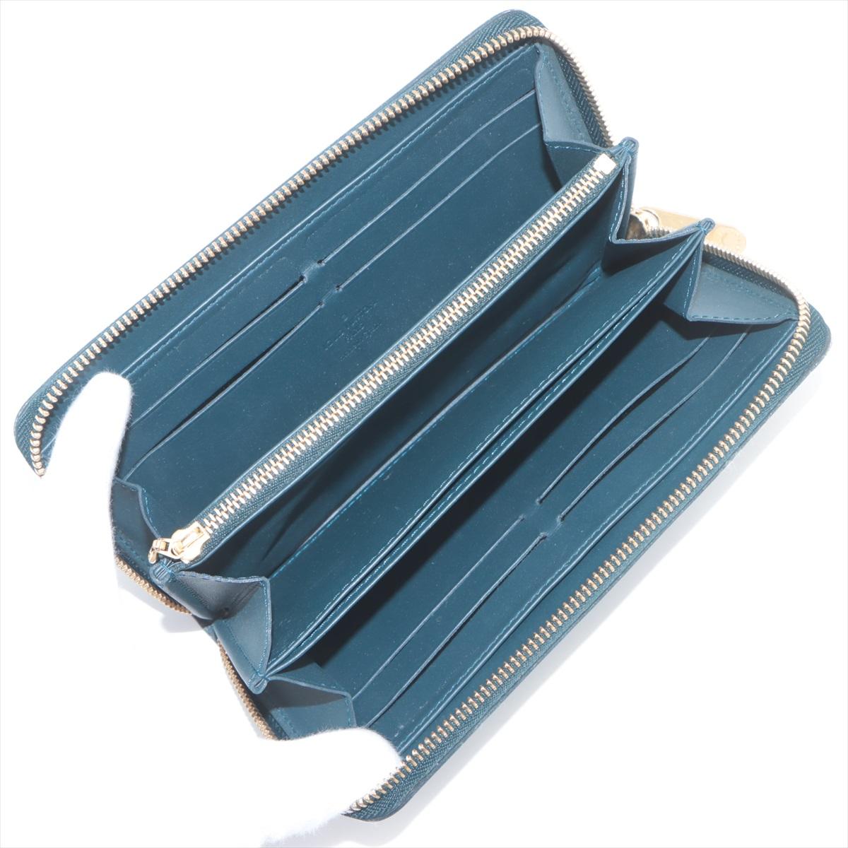 Louis Vuitton Monogram Vernis Zippy Wallet Bleu Nuit In Good Condition For Sale In Humacao, PR