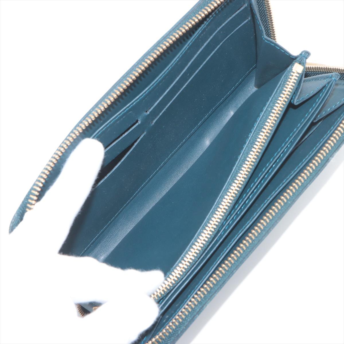 Women's Louis Vuitton Monogram Vernis Zippy Wallet Bleu Nuit For Sale