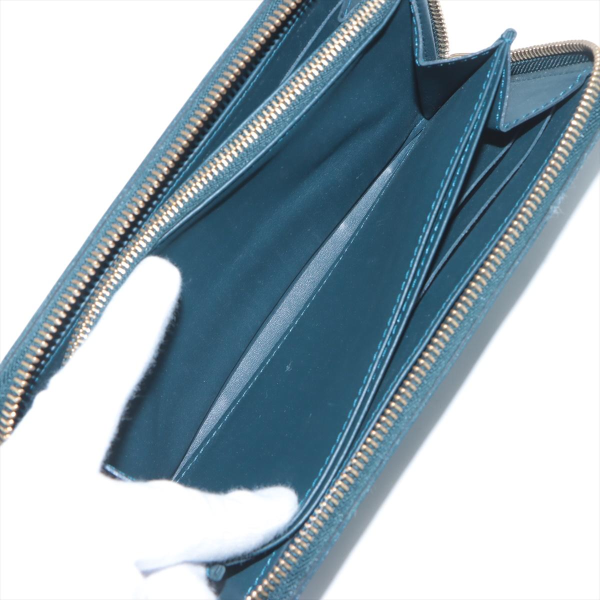 Louis Vuitton Monogram Vernis Zippy Wallet Bleu Nuit For Sale 1