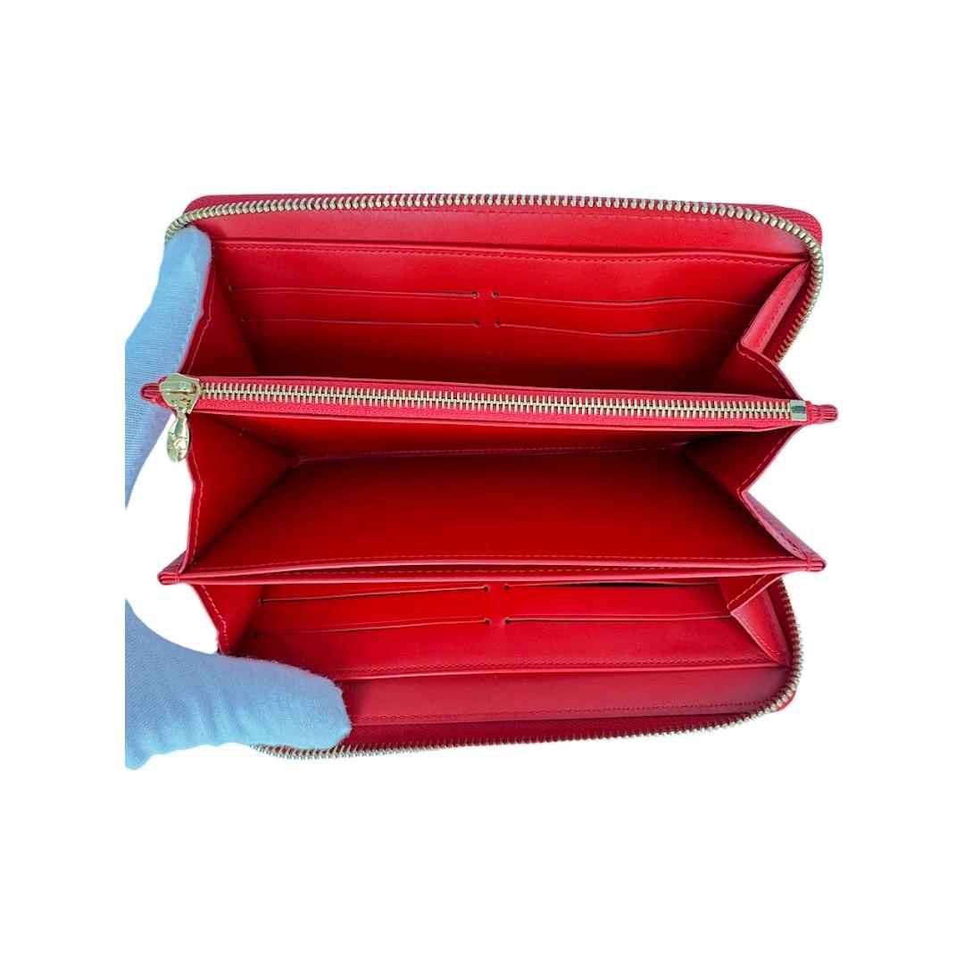  Louis Vuitton Monogram Vernis Zippy Wallet Red For Sale 1