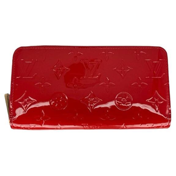  Louis Vuitton Monogram Vernis Zippy Wallet Red For Sale
