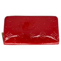  Louis Vuitton Monogram Vernis Zippy Wallet Red