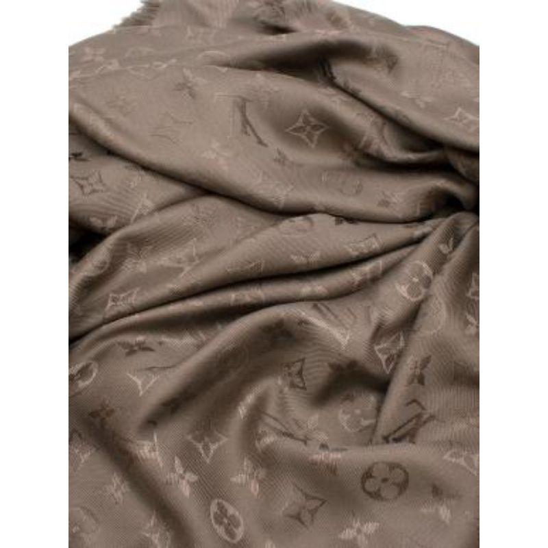 Louis Vuitton Monogram Verone Silk & Wool Scarf For Sale 2