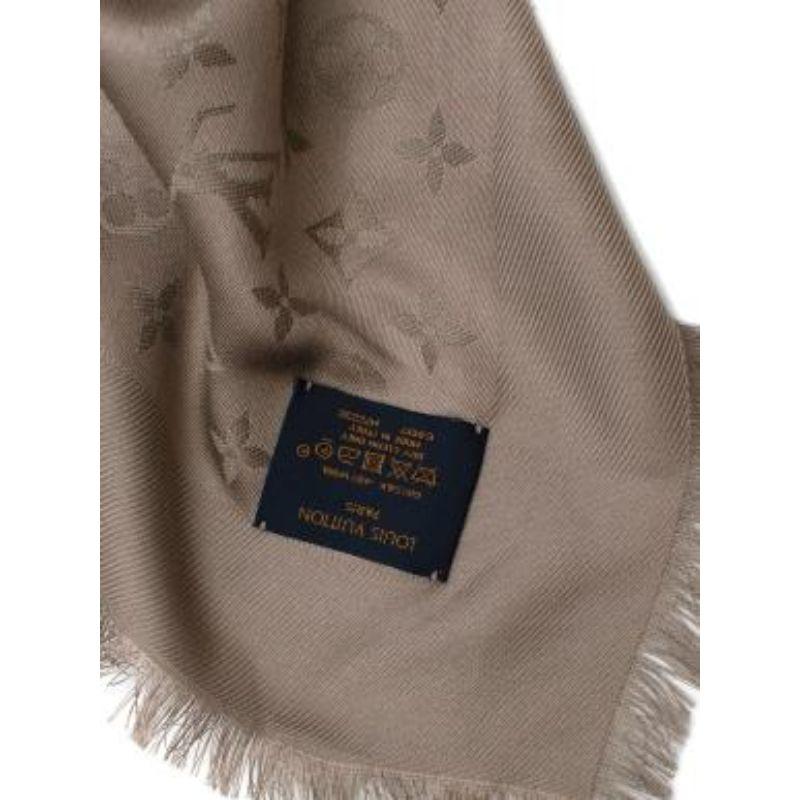 Louis Vuitton Monogram Verone Silk & Wool Scarf For Sale 4