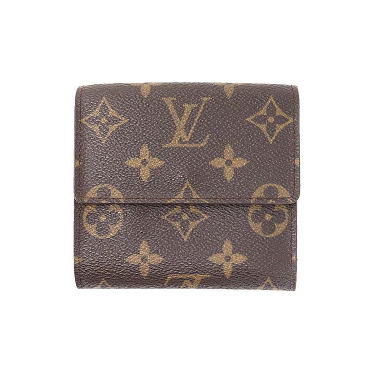 Louis Vuitton Double V Compact Wallet Leather With Monogram Canvas at  1stDibs
