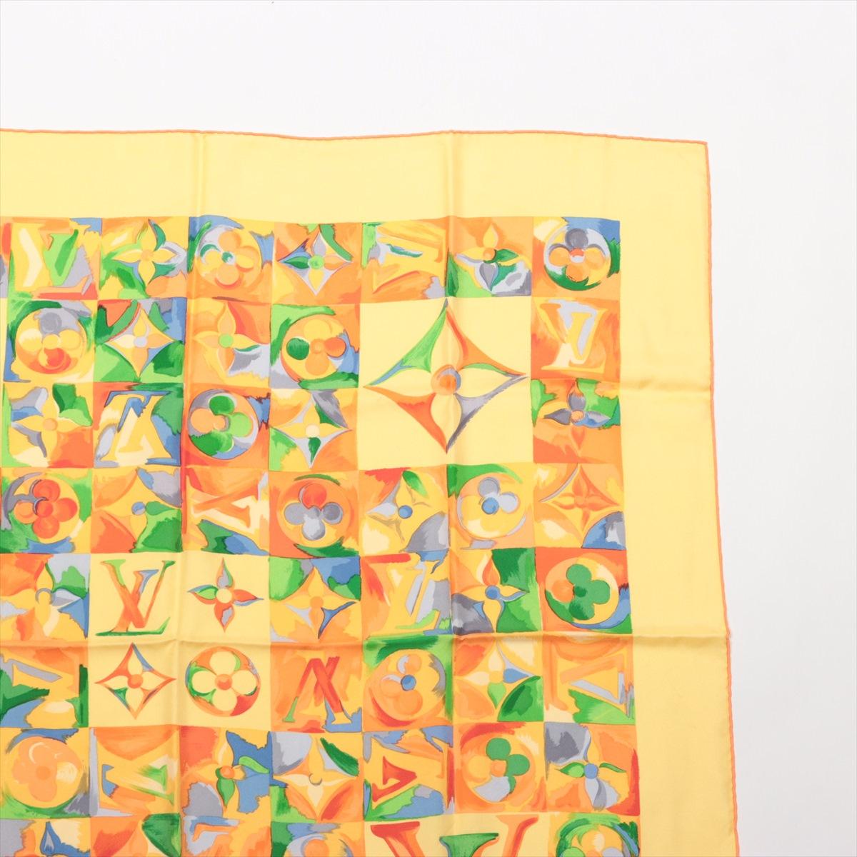 Women's Louis Vuitton Monogram Watercolor Silk  Scarf Multicolor Yellow