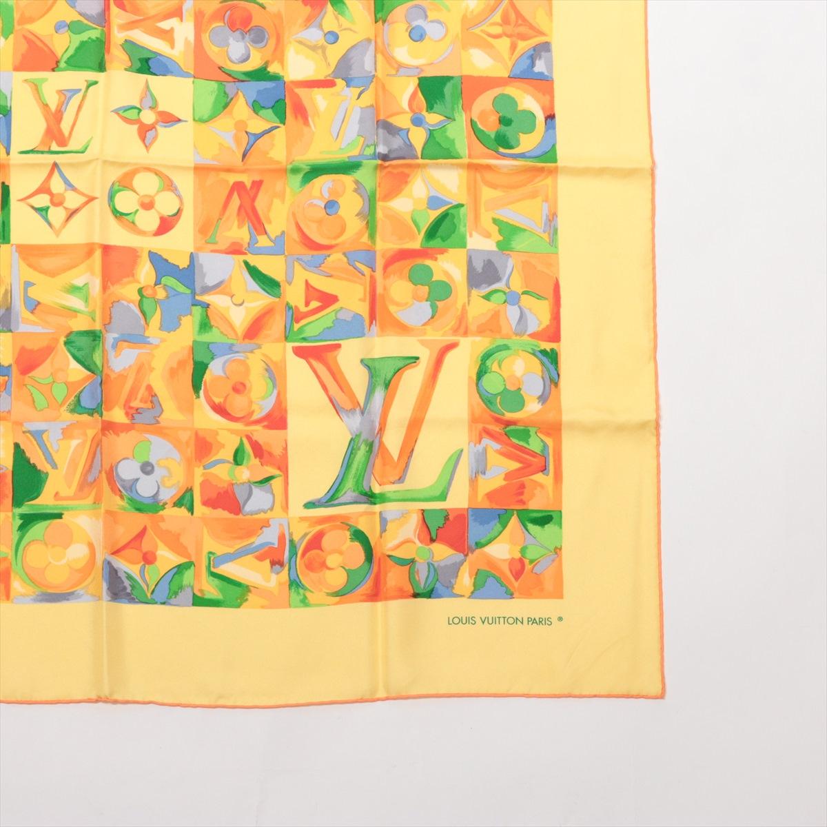 Louis Vuitton Monogram Watercolor Silk  Scarf Multicolor Yellow 1