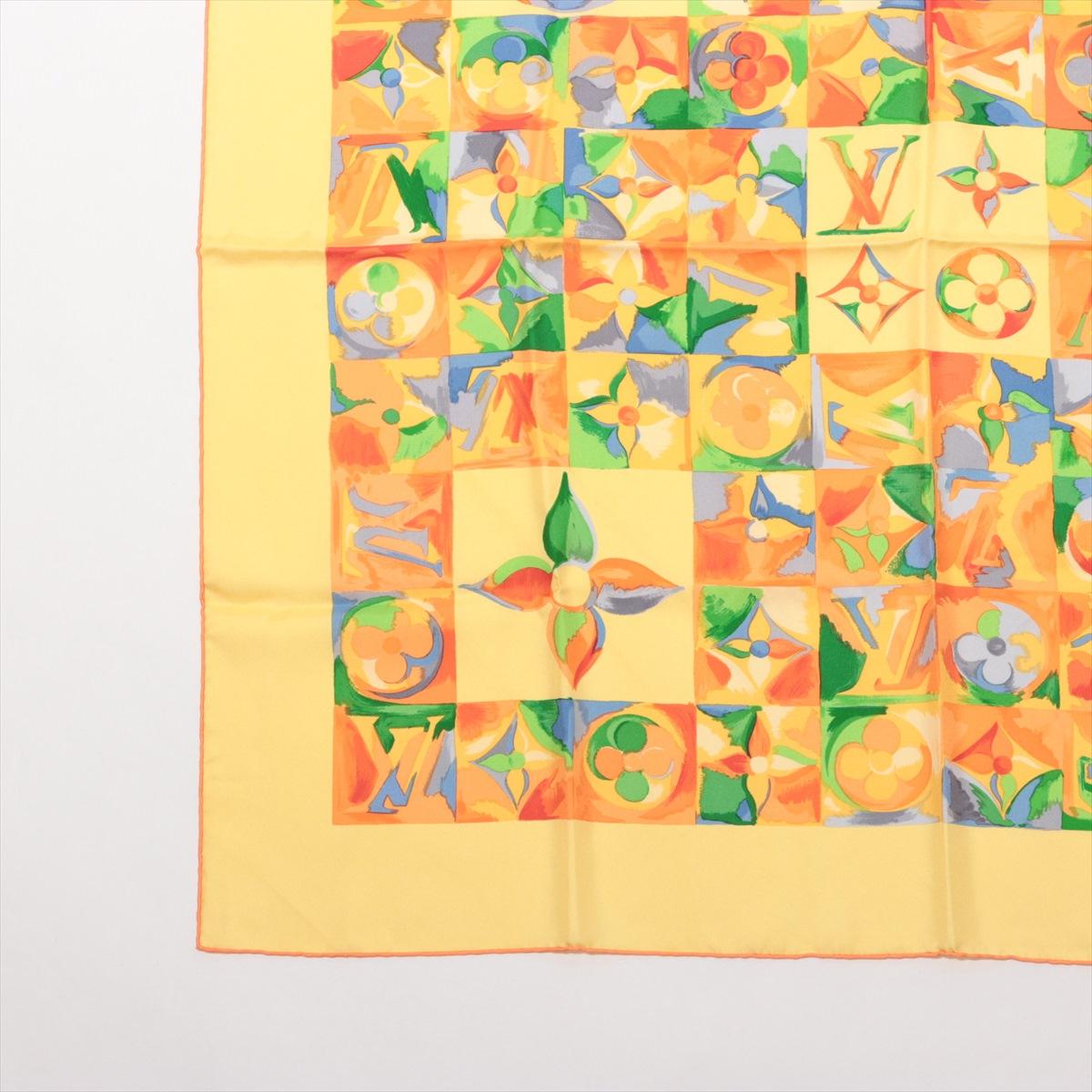 Louis Vuitton Monogram Watercolor Silk  Scarf Multicolor Yellow 2