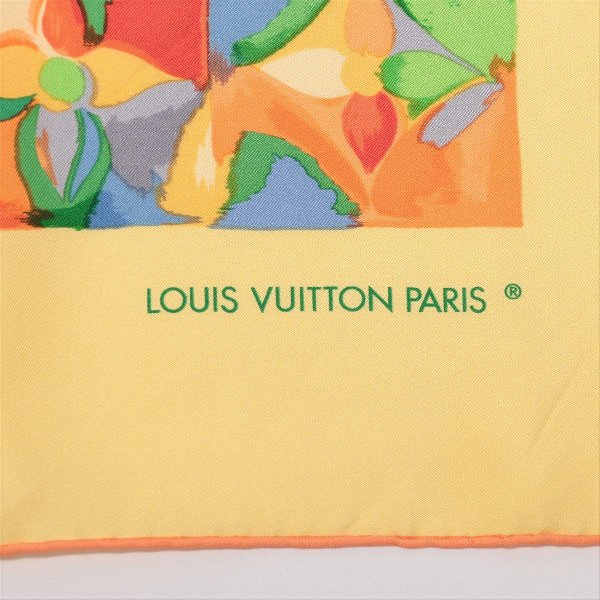 Louis Vuitton Monogram Watercolor Silk  Scarf Multicolor Yellow 3