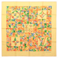 Louis Vuitton Monogram Watercolor Silk  Scarf Multicolor Yellow