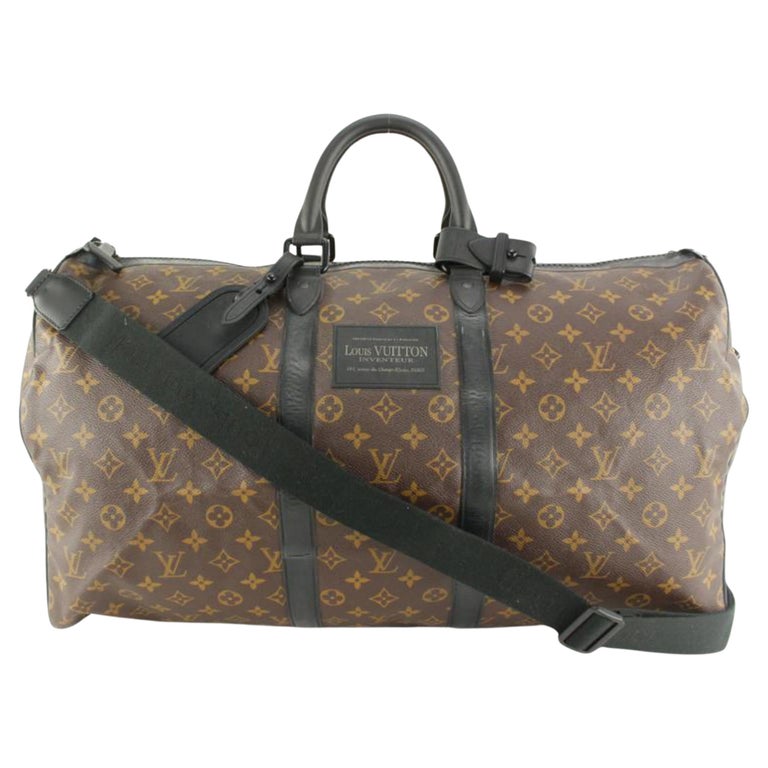 Louis Vuitton Monogram Waterproof Keepall Bandouliere 55 Duffle with Strap 68lk6 For Sale